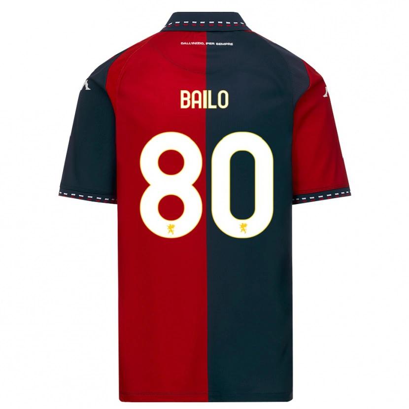 Danxen Enfant Maillot Giorgio Bailo #80 Rouge Noir Blanc Tenues Domicile 2026/27 T-Shirt