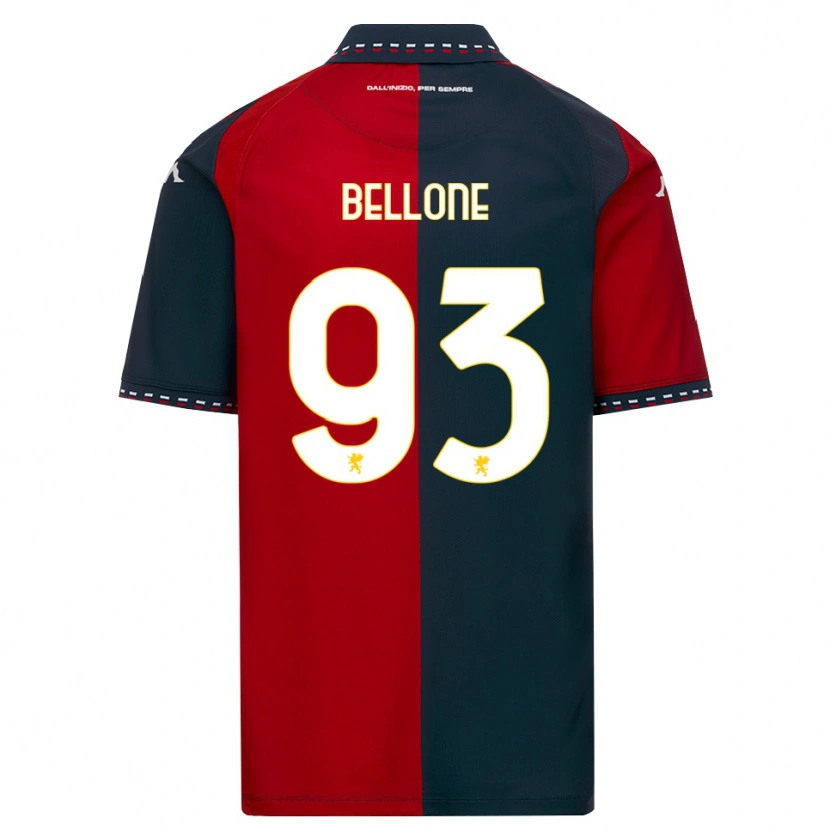 Danxen Enfant Maillot Francesco Bellone #93 Rouge Noir Blanc Tenues Domicile 2026/27 T-Shirt