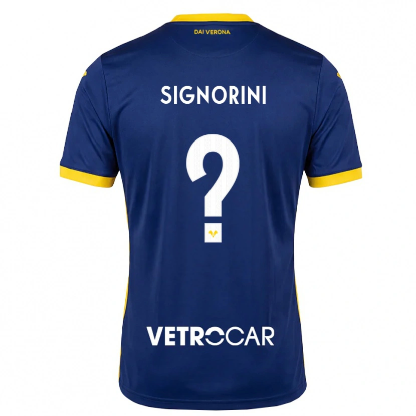 Danxen Enfant Maillot Simone Signorini #0 Bleu Roi Jaune Blanc Tenues Domicile 2026/27 T-Shirt