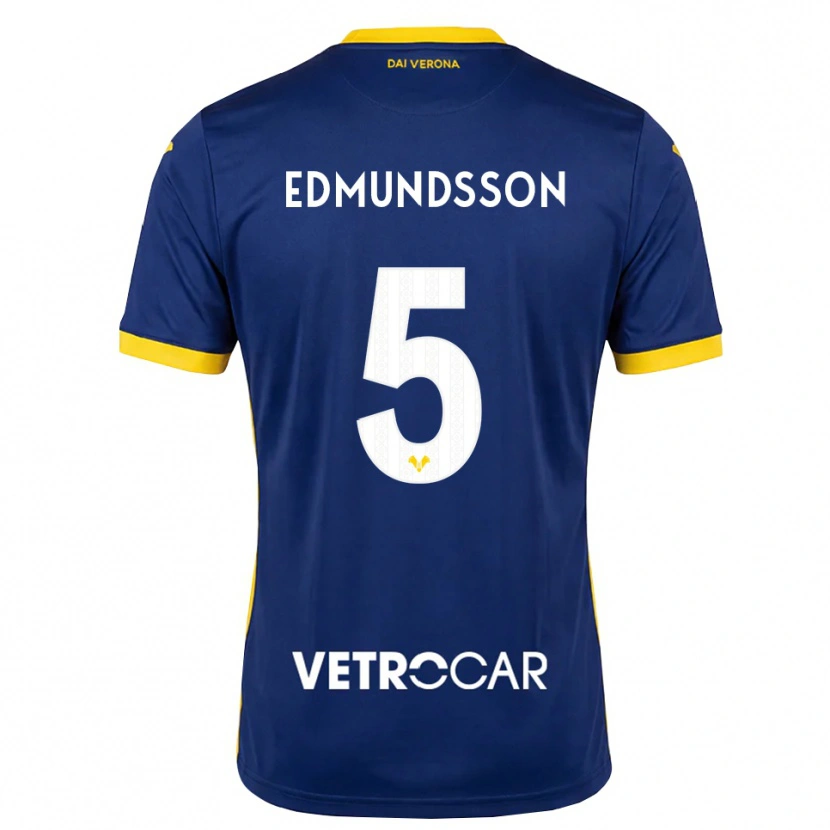 Danxen Enfant Maillot Andrias Edmundsson #5 Bleu Roi Jaune Blanc Tenues Domicile 2026/27 T-Shirt