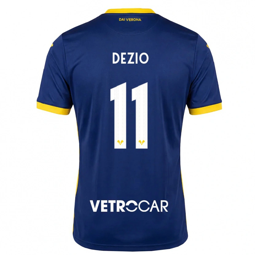 Danxen Enfant Maillot Alessandro Dezio #11 Bleu Roi Jaune Blanc Tenues Domicile 2026/27 T-Shirt