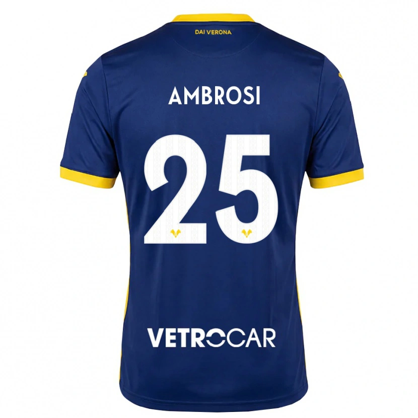 Danxen Enfant Maillot Caterina Ambrosi #25 Bleu Roi Jaune Blanc Tenues Domicile 2026/27 T-Shirt