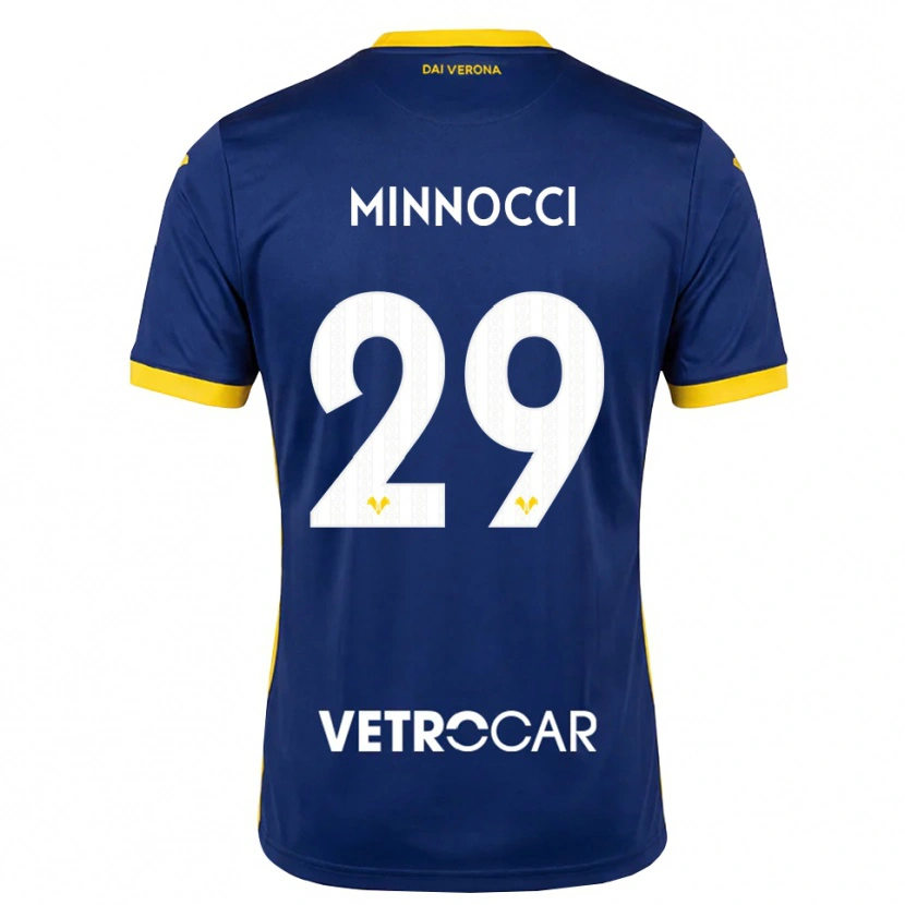 Danxen Enfant Maillot Valerio Minnocci #29 Bleu Roi Jaune Blanc Tenues Domicile 2026/27 T-Shirt