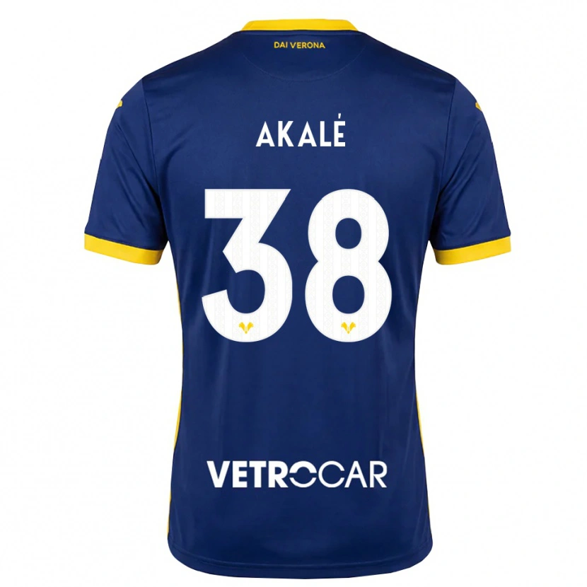 Danxen Enfant Maillot Ruben Akalé #38 Bleu Roi Jaune Blanc Tenues Domicile 2026/27 T-Shirt