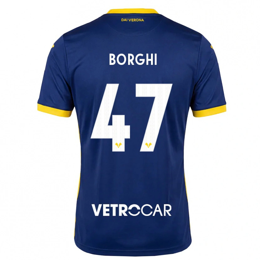 Danxen Enfant Maillot Arthur Borghi #47 Bleu Roi Jaune Blanc Tenues Domicile 2026/27 T-Shirt
