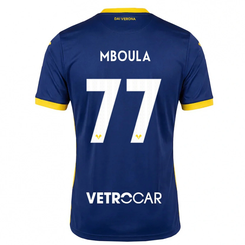 Danxen Enfant Maillot Jordi Mboula #77 Bleu Roi Jaune Blanc Tenues Domicile 2026/27 T-Shirt