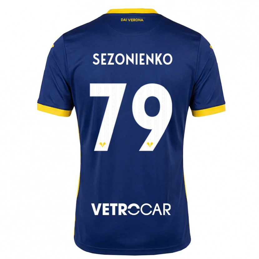 Danxen Enfant Maillot Kacper Sezonienko #79 Bleu Roi Jaune Blanc Tenues Domicile 2026/27 T-Shirt