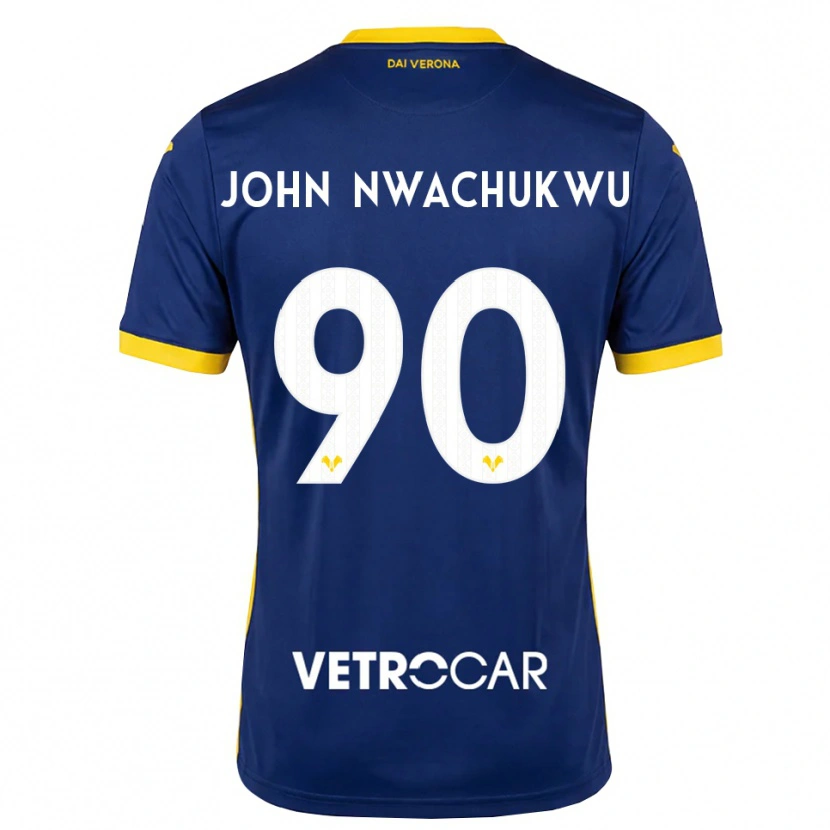 Danxen Enfant Maillot Samuel John Nwachukwu #90 Bleu Roi Jaune Blanc Tenues Domicile 2026/27 T-Shirt