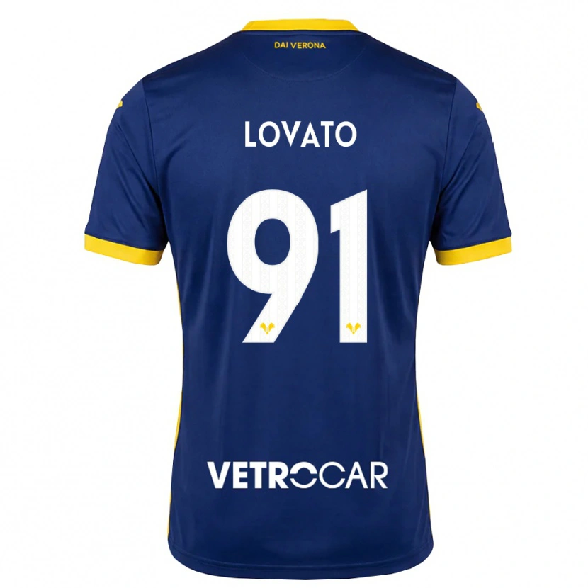 Danxen Enfant Maillot Enrico Lovato #91 Bleu Roi Jaune Blanc Tenues Domicile 2026/27 T-Shirt