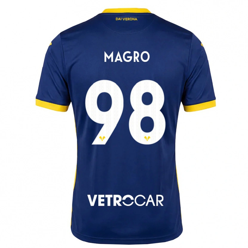 Danxen Enfant Maillot Federico Magro #98 Bleu Roi Jaune Blanc Tenues Domicile 2026/27 T-Shirt