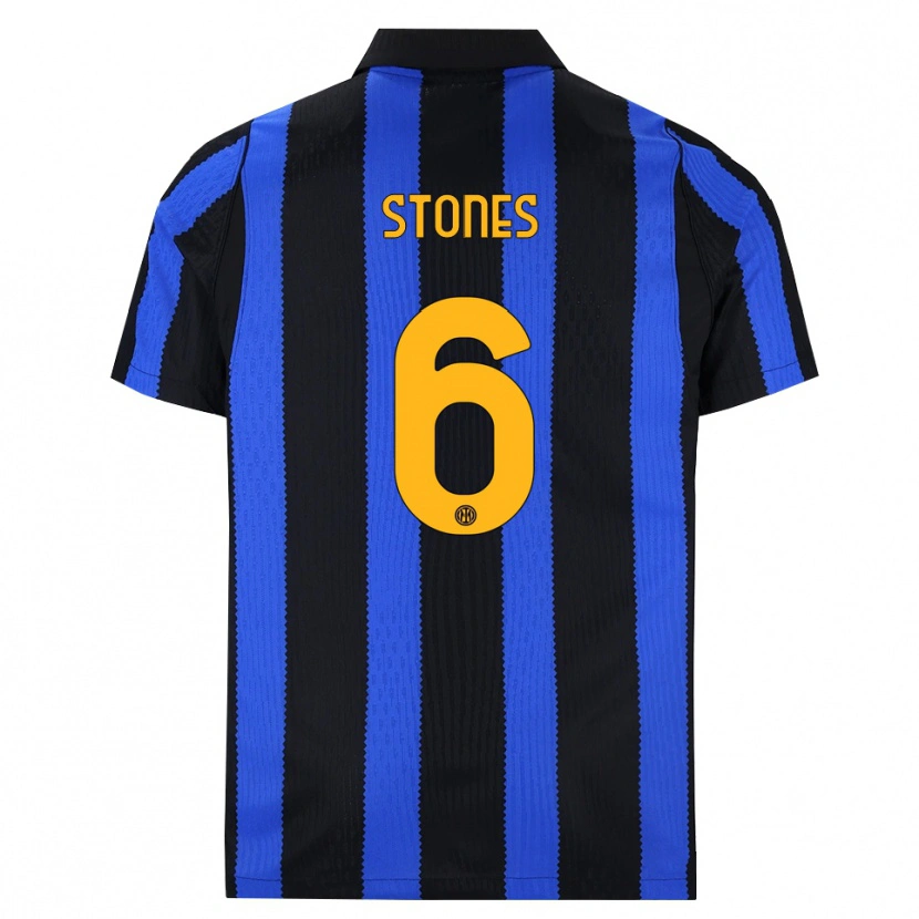 Danxen Enfant Maillot John Stones #6 Noir Bleu Jaune Tenues Domicile 2026/27 T-Shirt