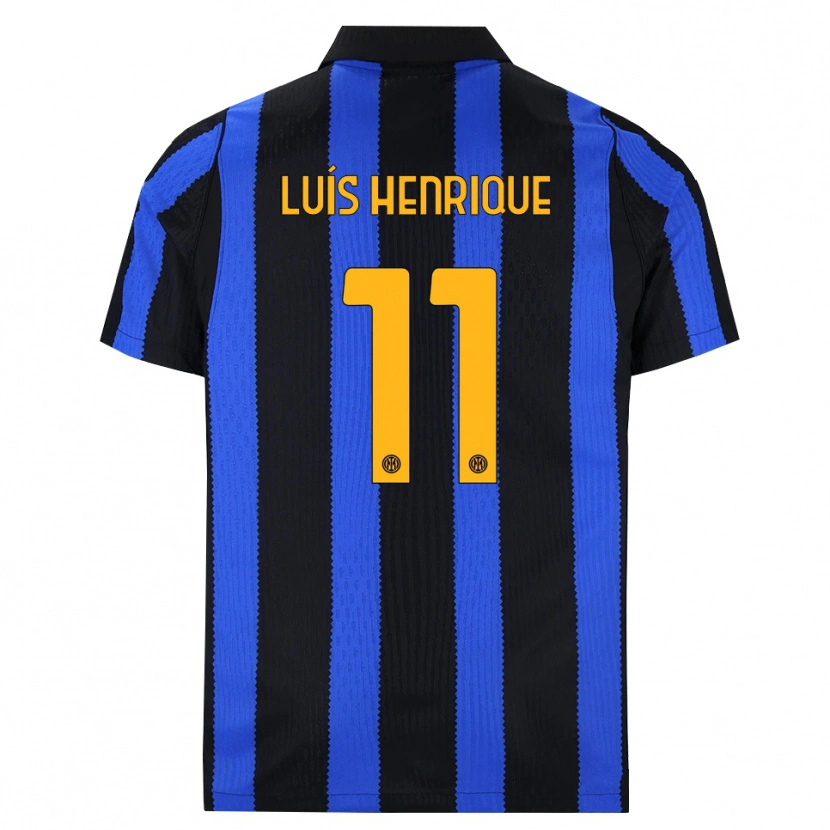 Danxen Enfant Maillot Luis Henrique #11 Noir Bleu Jaune Tenues Domicile 2026/27 T-Shirt