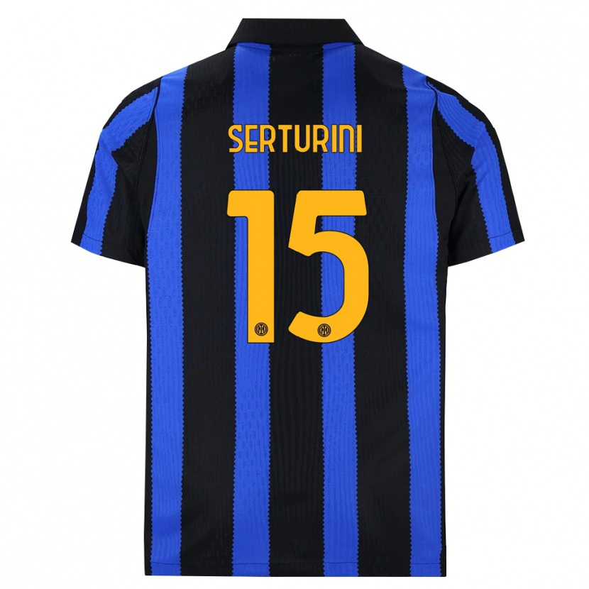 Danxen Enfant Maillot Annamaria Serturini #15 Noir Bleu Jaune Tenues Domicile 2026/27 T-Shirt