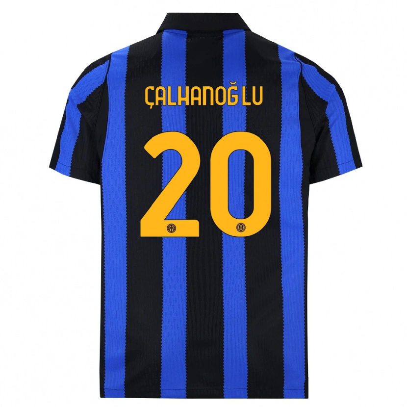 Danxen Enfant Maillot Hakan Çalhanoğlu #20 Noir Bleu Jaune Tenues Domicile 2026/27 T-Shirt