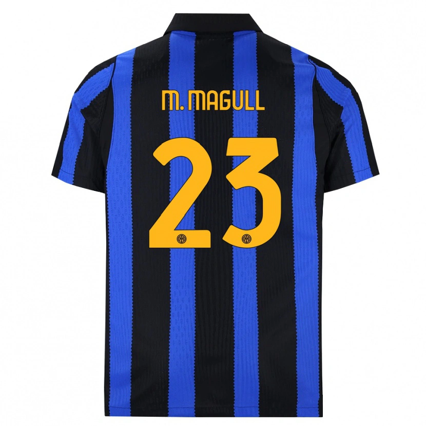 Danxen Enfant Maillot Lina Maria Magull #23 Noir Bleu Jaune Tenues Domicile 2026/27 T-Shirt