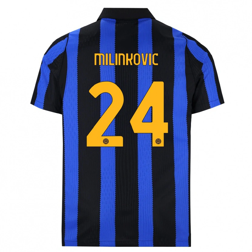 Danxen Enfant Maillot Marija Milinković #24 Noir Bleu Jaune Tenues Domicile 2026/27 T-Shirt