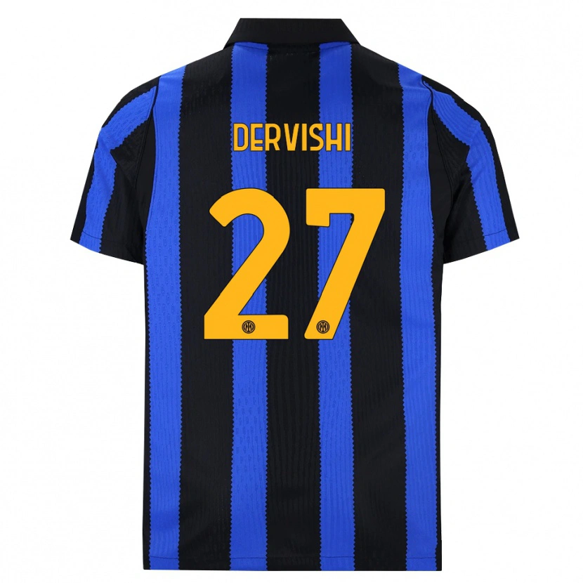 Danxen Enfant Maillot Kristian Dervishi #27 Noir Bleu Jaune Tenues Domicile 2026/27 T-Shirt
