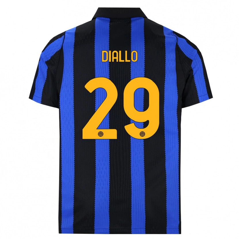 Danxen Enfant Maillot Oumar Diallo #29 Noir Bleu Jaune Tenues Domicile 2026/27 T-Shirt
