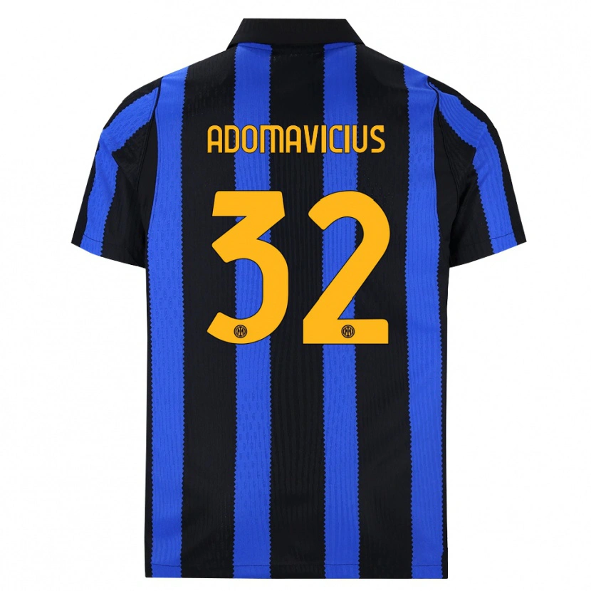 Danxen Enfant Maillot Henrikas Adomavičius #32 Noir Bleu Jaune Tenues Domicile 2026/27 T-Shirt