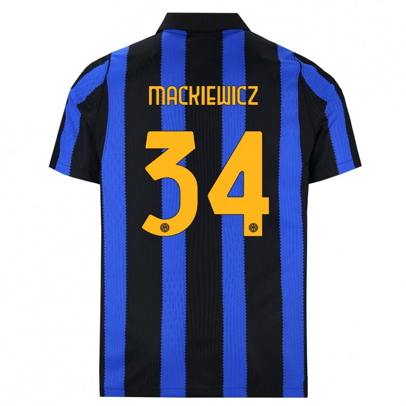 Danxen Enfant Maillot Patryk Mackiewicz #34 Noir Bleu Jaune Tenues Domicile 2026/27 T-Shirt