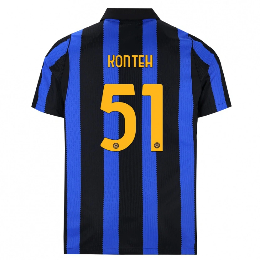 Danxen Enfant Maillot Amadou Konteh #51 Noir Bleu Jaune Tenues Domicile 2026/27 T-Shirt