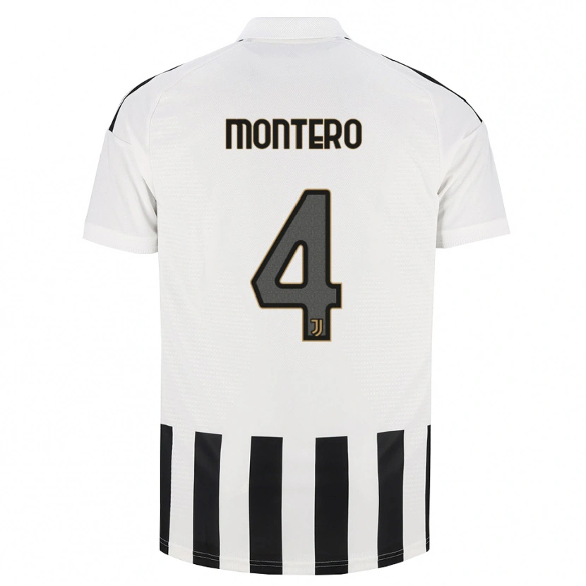 Danxen Enfant Maillot Alfonso Montero #4 Noir Blanc Marron Tenues Domicile 2026/27 T-Shirt