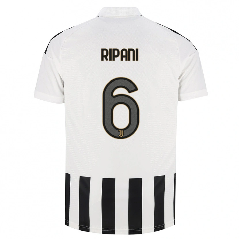 Danxen Enfant Maillot Diego Ripani #6 Noir Blanc Marron Tenues Domicile 2026/27 T-Shirt