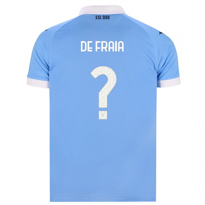 Danxen Enfant Maillot Davide De Fraia #0 Bleu Ciel Noir Blanc Tenues Domicile 2026/27 T-Shirt