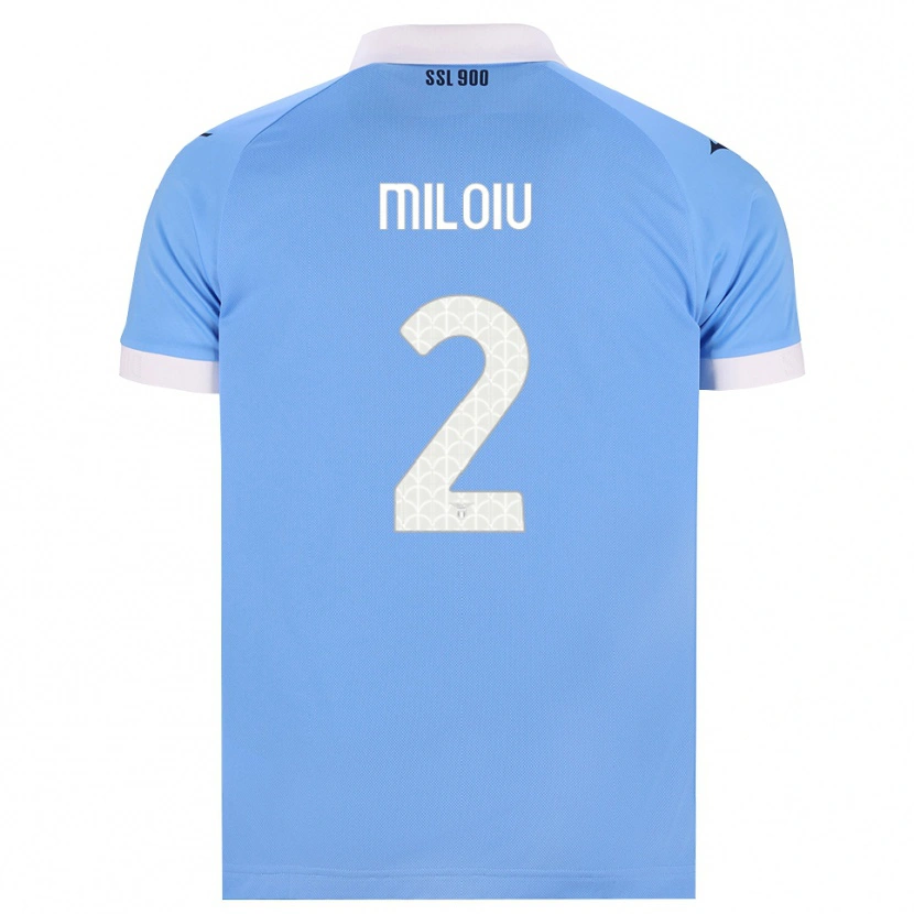 Danxen Enfant Maillot Alexandru Miloiu #2 Bleu Ciel Noir Blanc Tenues Domicile 2026/27 T-Shirt