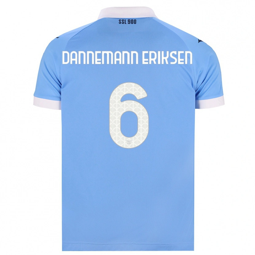 Danxen Enfant Maillot Louise Dannemann Eriksen #6 Bleu Ciel Noir Blanc Tenues Domicile 2026/27 T-Shirt