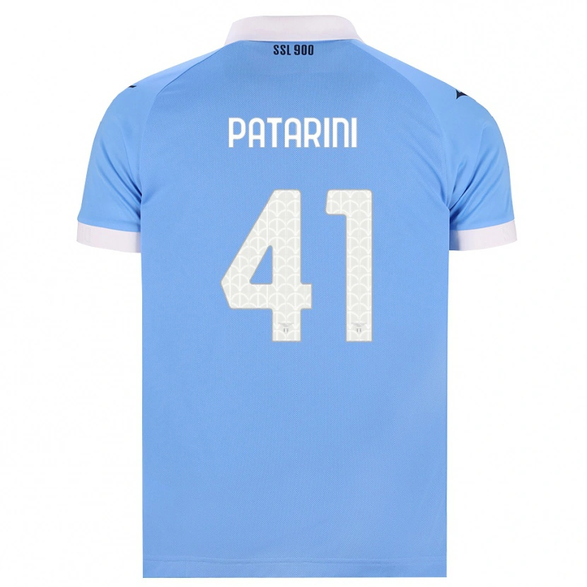 Danxen Enfant Maillot Riccardo Patarini #41 Bleu Ciel Noir Blanc Tenues Domicile 2026/27 T-Shirt