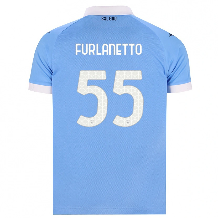 Danxen Enfant Maillot Alessio Furlanetto #55 Bleu Ciel Noir Blanc Tenues Domicile 2026/27 T-Shirt