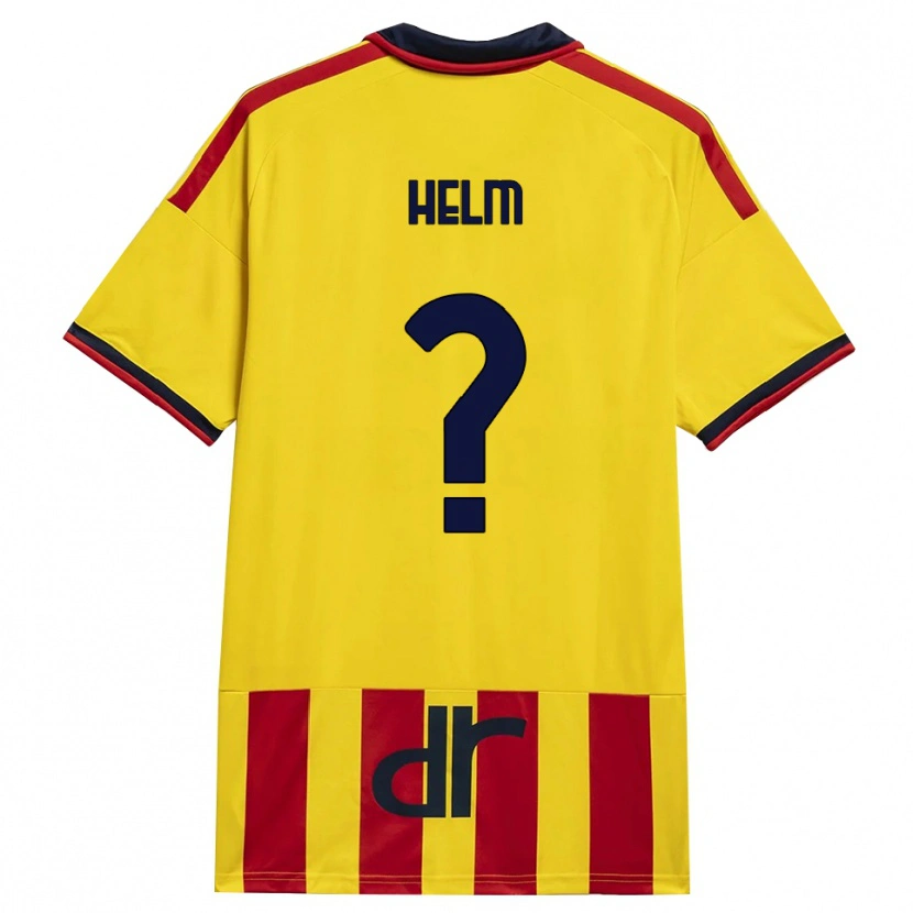 Danxen Enfant Maillot Adrian Helm #0 Jaune Rouge Tenues Domicile 2026/27 T-Shirt