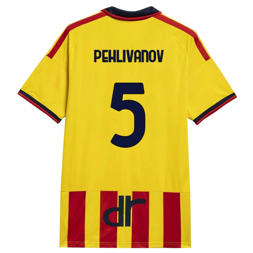 Danxen Enfant Maillot Cristian Pehlivanov #5 Jaune Rouge Tenues Domicile 2026/27 T-Shirt