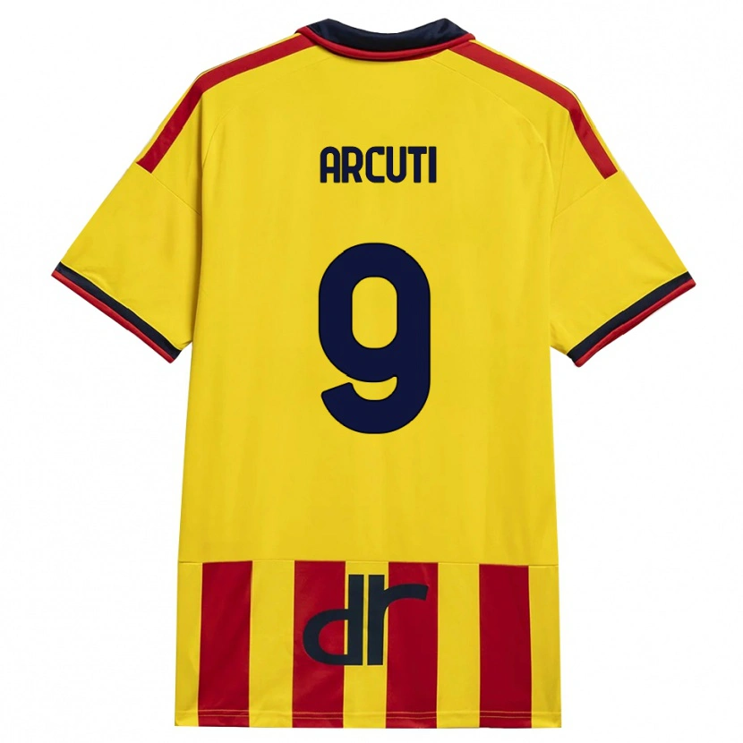 Danxen Enfant Maillot Gabriele Arcuti #9 Jaune Rouge Tenues Domicile 2026/27 T-Shirt