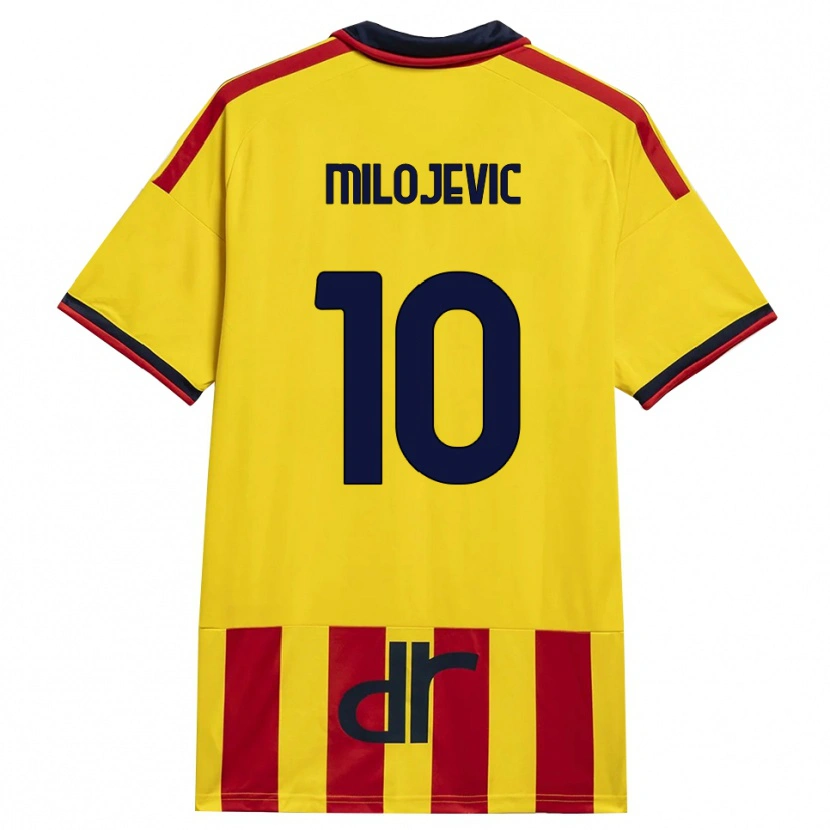 Danxen Enfant Maillot Nemanja Milojevic #10 Jaune Rouge Tenues Domicile 2026/27 T-Shirt