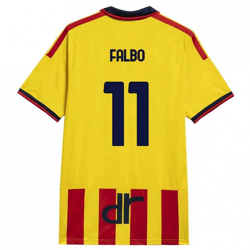 Danxen Enfant Maillot Antonio Falbo #11 Jaune Rouge Tenues Domicile 2026/27 T-Shirt