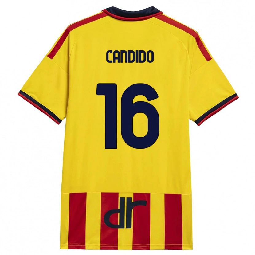 Danxen Enfant Maillot Filippo Candido #16 Jaune Rouge Tenues Domicile 2026/27 T-Shirt