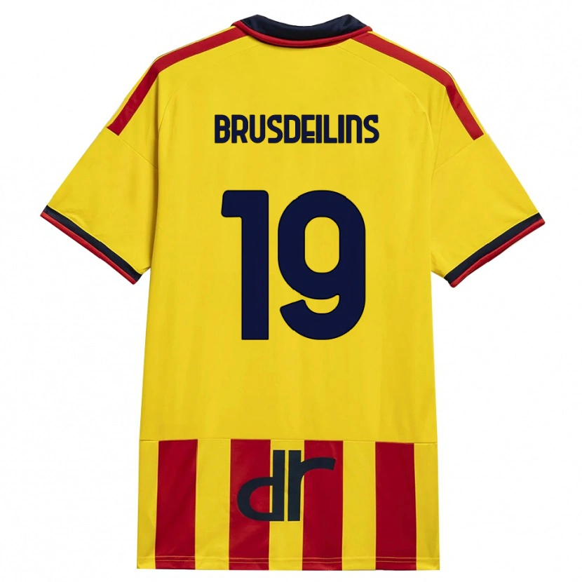 Danxen Enfant Maillot Bilal Brusdeilins #19 Jaune Rouge Tenues Domicile 2026/27 T-Shirt
