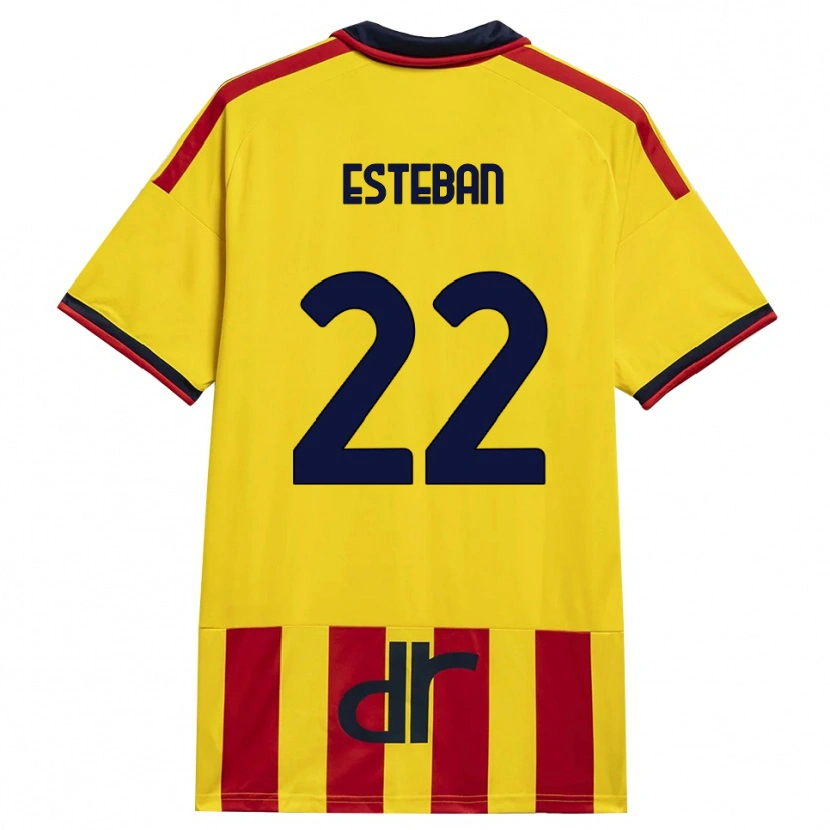 Danxen Enfant Maillot Paco Esteban #22 Jaune Rouge Tenues Domicile 2026/27 T-Shirt