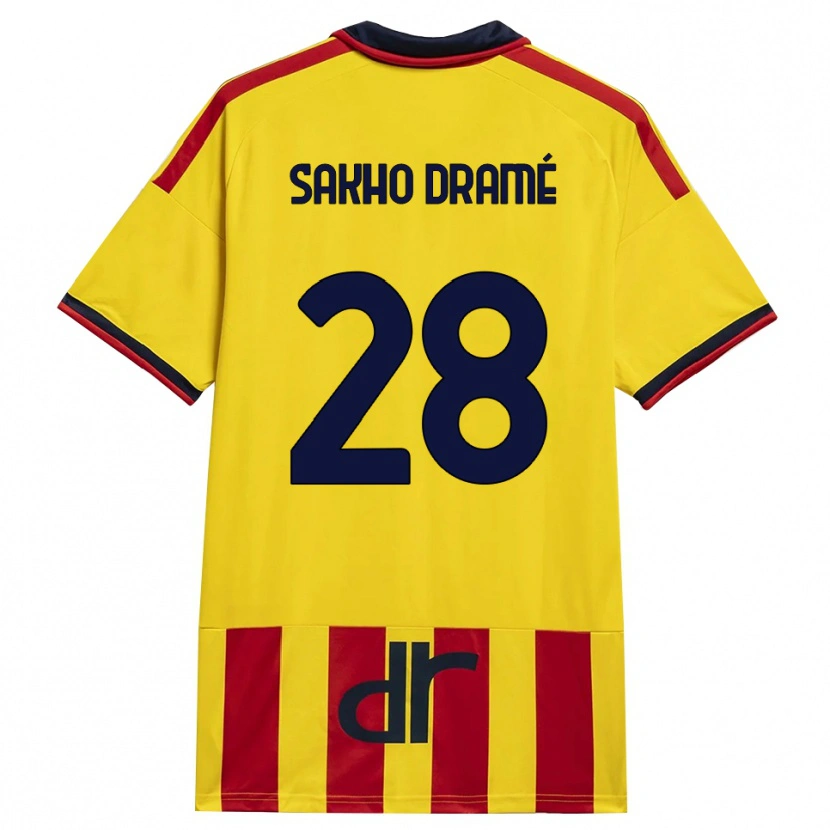 Danxen Enfant Maillot Samba Sakho Dramé #28 Jaune Rouge Tenues Domicile 2026/27 T-Shirt