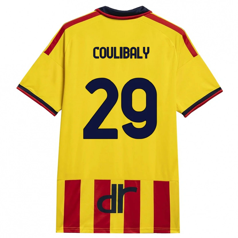 Danxen Enfant Maillot Lassana Coulibaly #29 Jaune Rouge Tenues Domicile 2026/27 T-Shirt