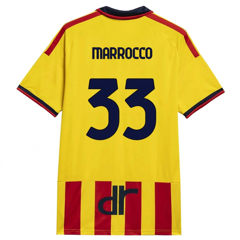 Danxen Enfant Maillot Iacopo Marrocco #33 Jaune Rouge Tenues Domicile 2026/27 T-Shirt