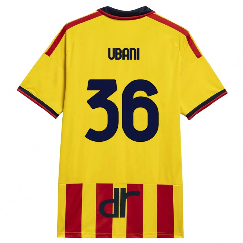 Danxen Enfant Maillot Marlon Ubani #36 Jaune Rouge Tenues Domicile 2026/27 T-Shirt