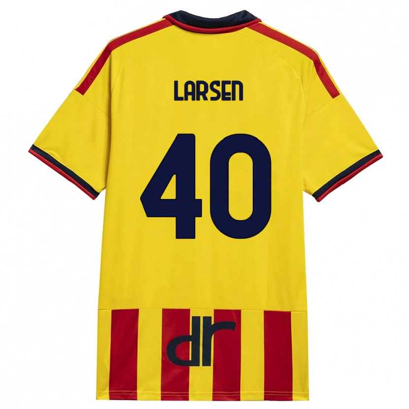 Danxen Enfant Maillot Emil Larsen #40 Jaune Rouge Tenues Domicile 2026/27 T-Shirt