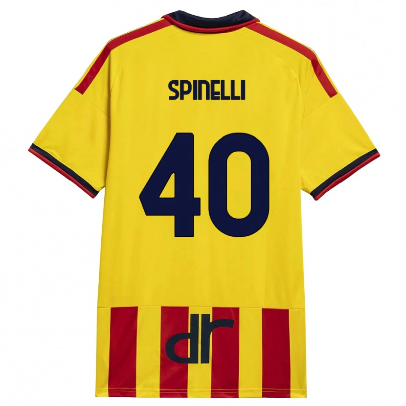 Danxen Enfant Maillot Nicolò Spinelli #40 Jaune Rouge Tenues Domicile 2026/27 T-Shirt