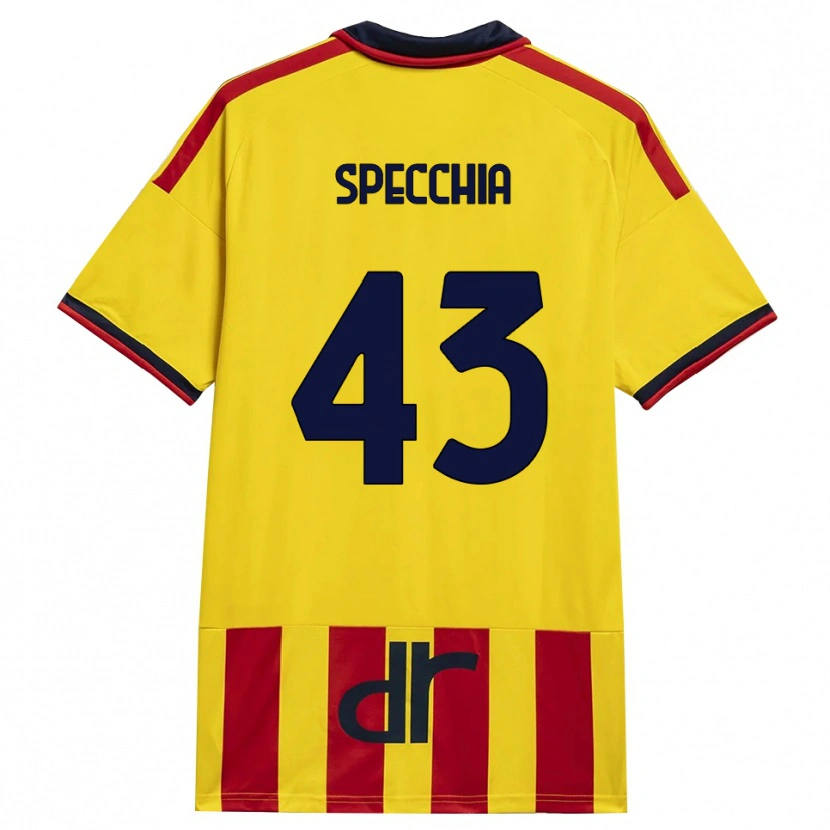 Danxen Enfant Maillot Marco Specchia #43 Jaune Rouge Tenues Domicile 2026/27 T-Shirt