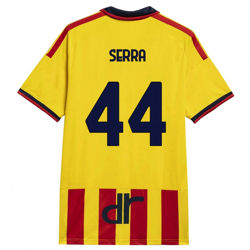 Danxen Enfant Maillot Francesco Serra #44 Jaune Rouge Tenues Domicile 2026/27 T-Shirt