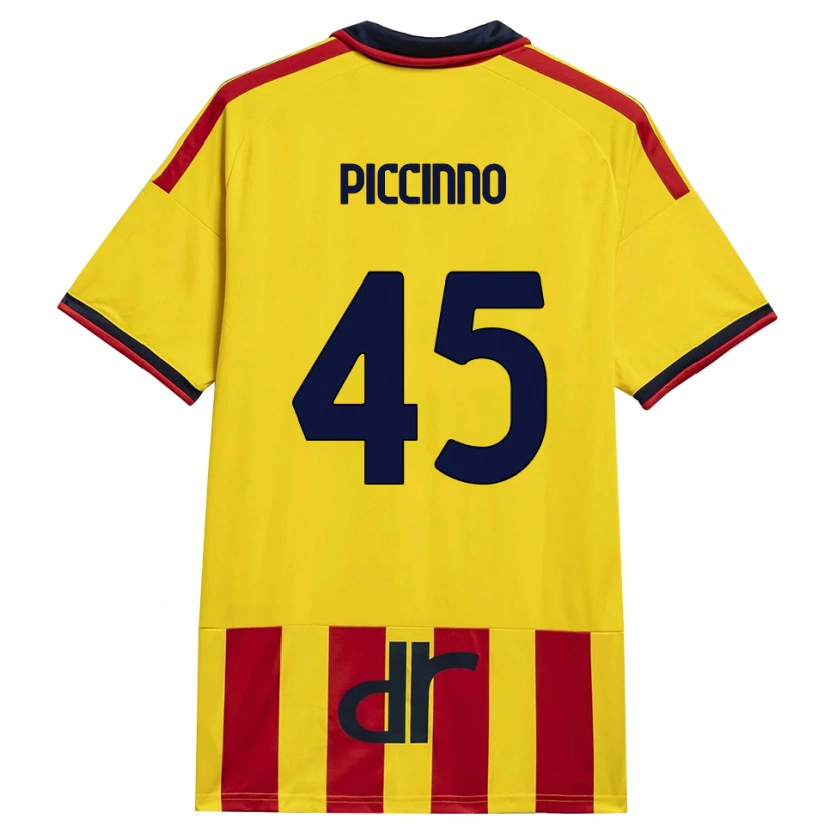 Danxen Enfant Maillot Daniele Piccinno #45 Jaune Rouge Tenues Domicile 2026/27 T-Shirt