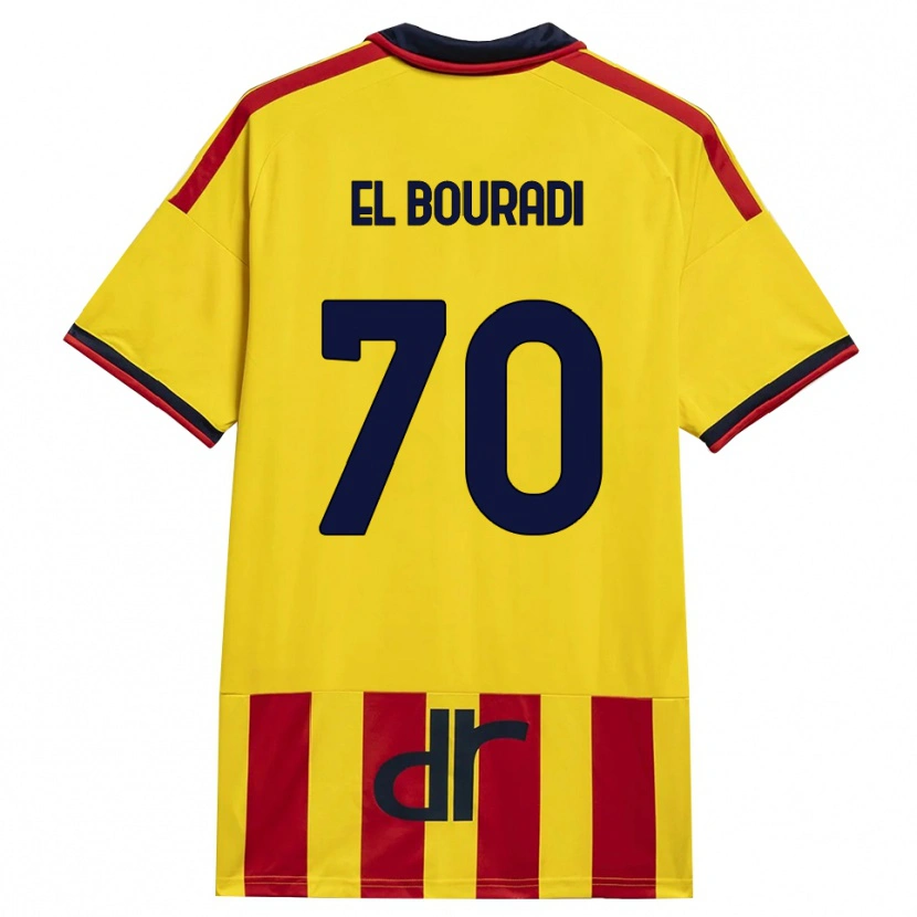 Danxen Enfant Maillot Walid El Bouradi #70 Jaune Rouge Tenues Domicile 2026/27 T-Shirt